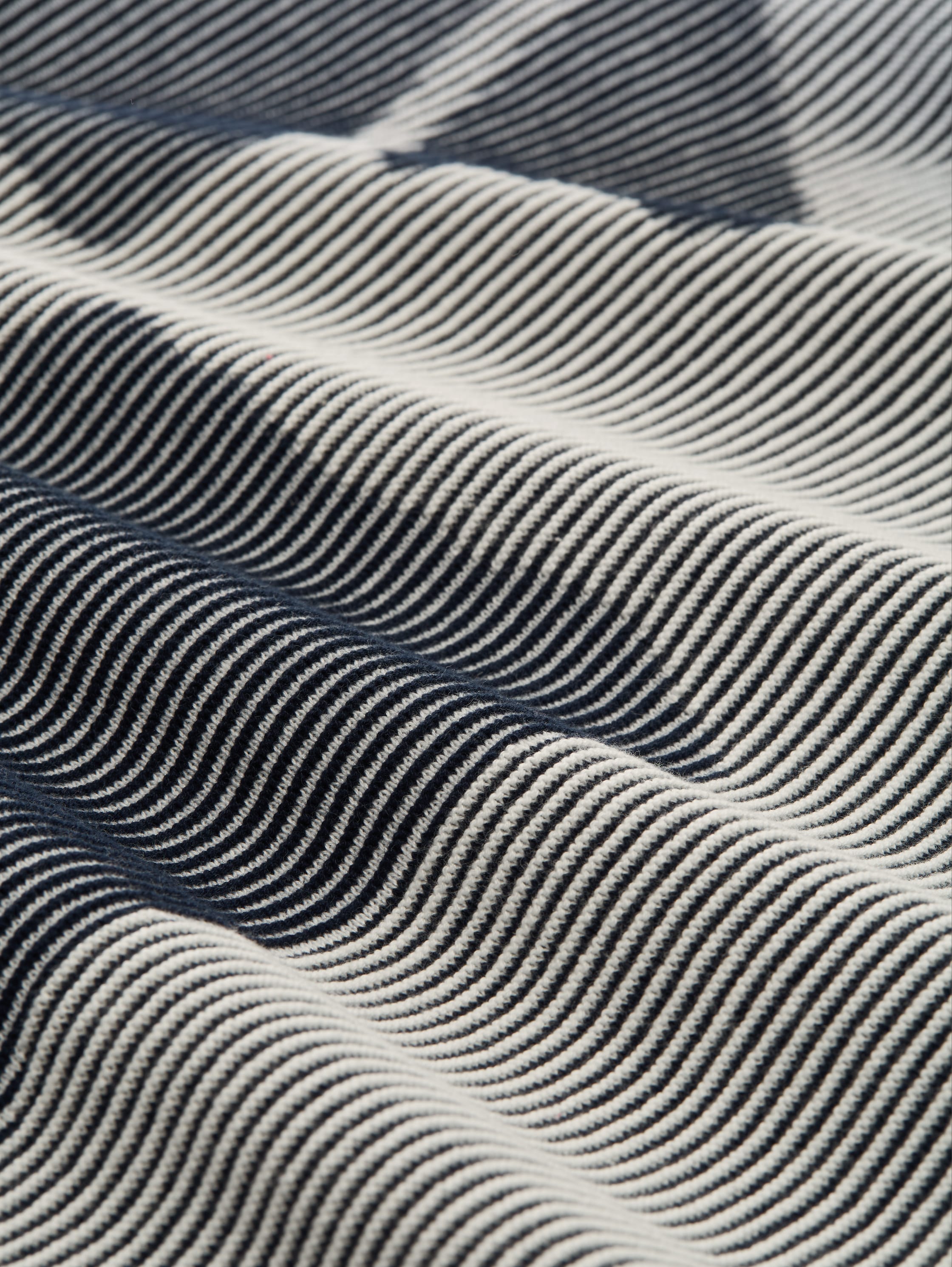 Strickpullover aus Baumwolle - navy ginko structure stripe - Material-Ansicht