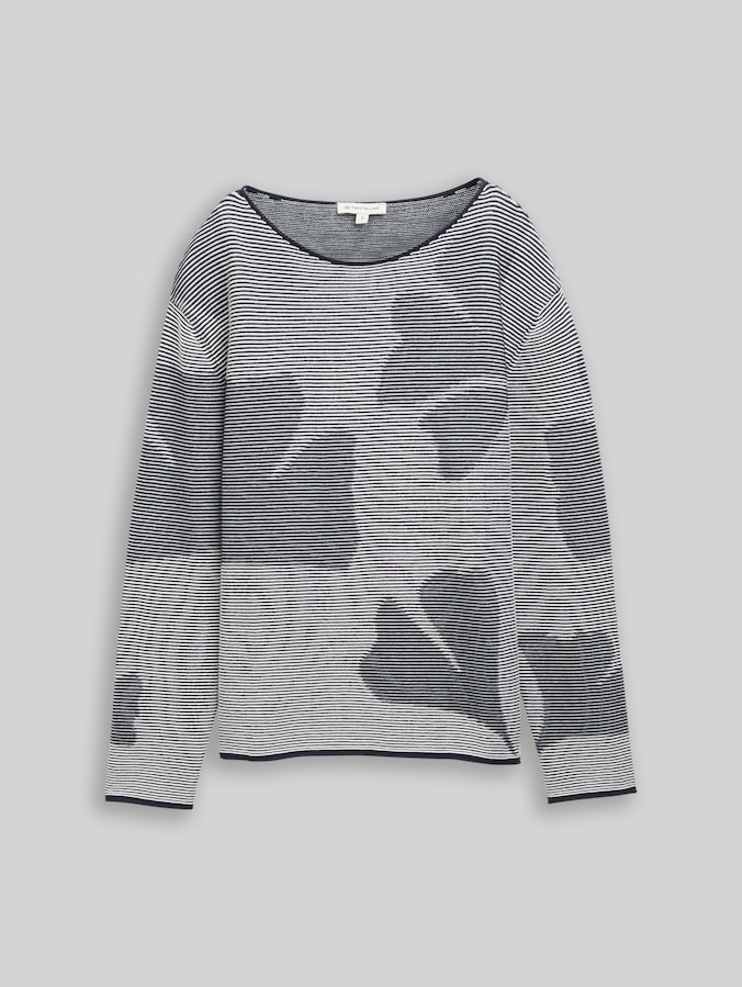 Pullover 1/1 par Women, navy ginko structure stripe