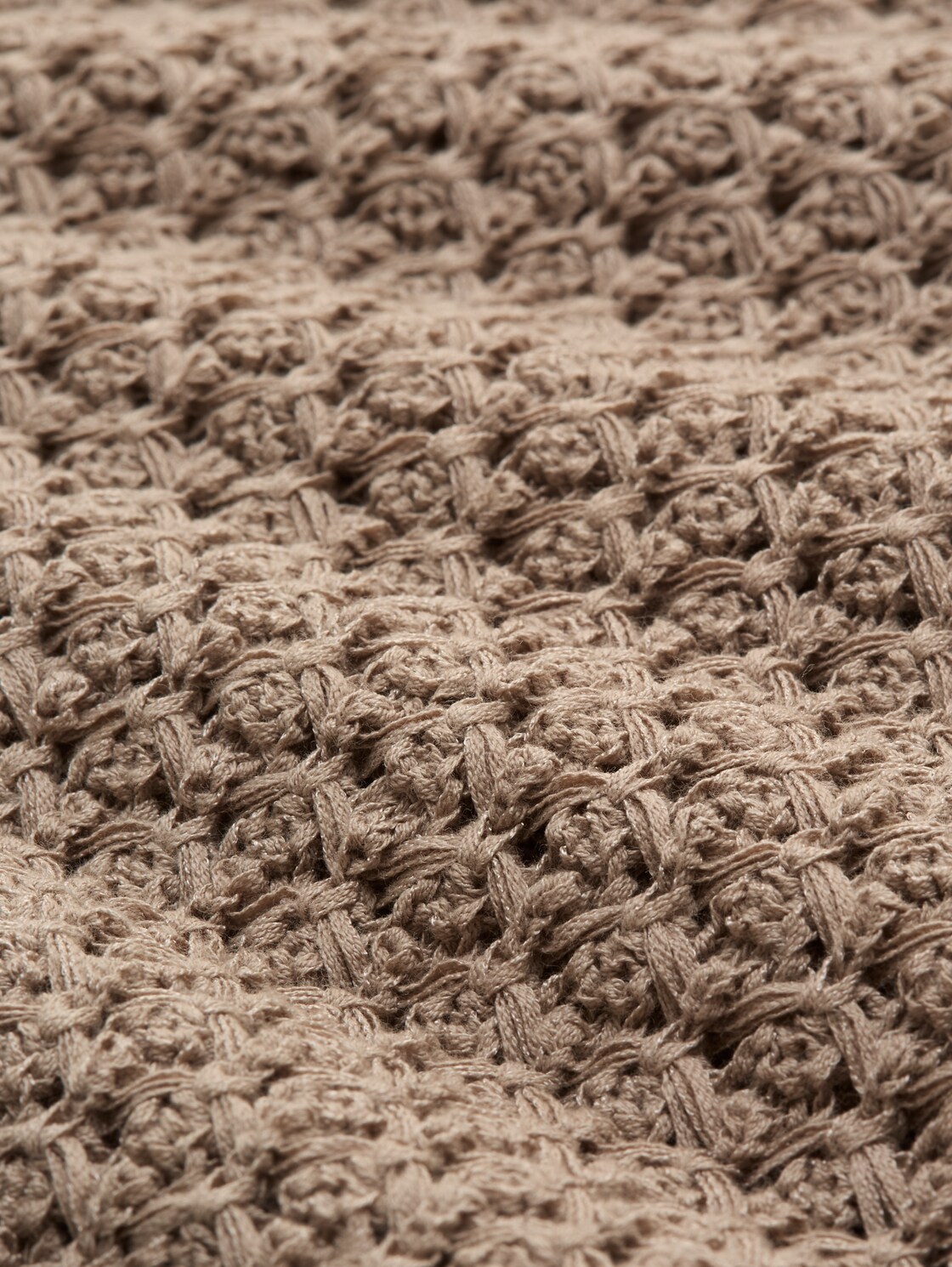 Loose Fit Strickpullover mit Lochmuster - soft taupe grey - Material-Ansicht