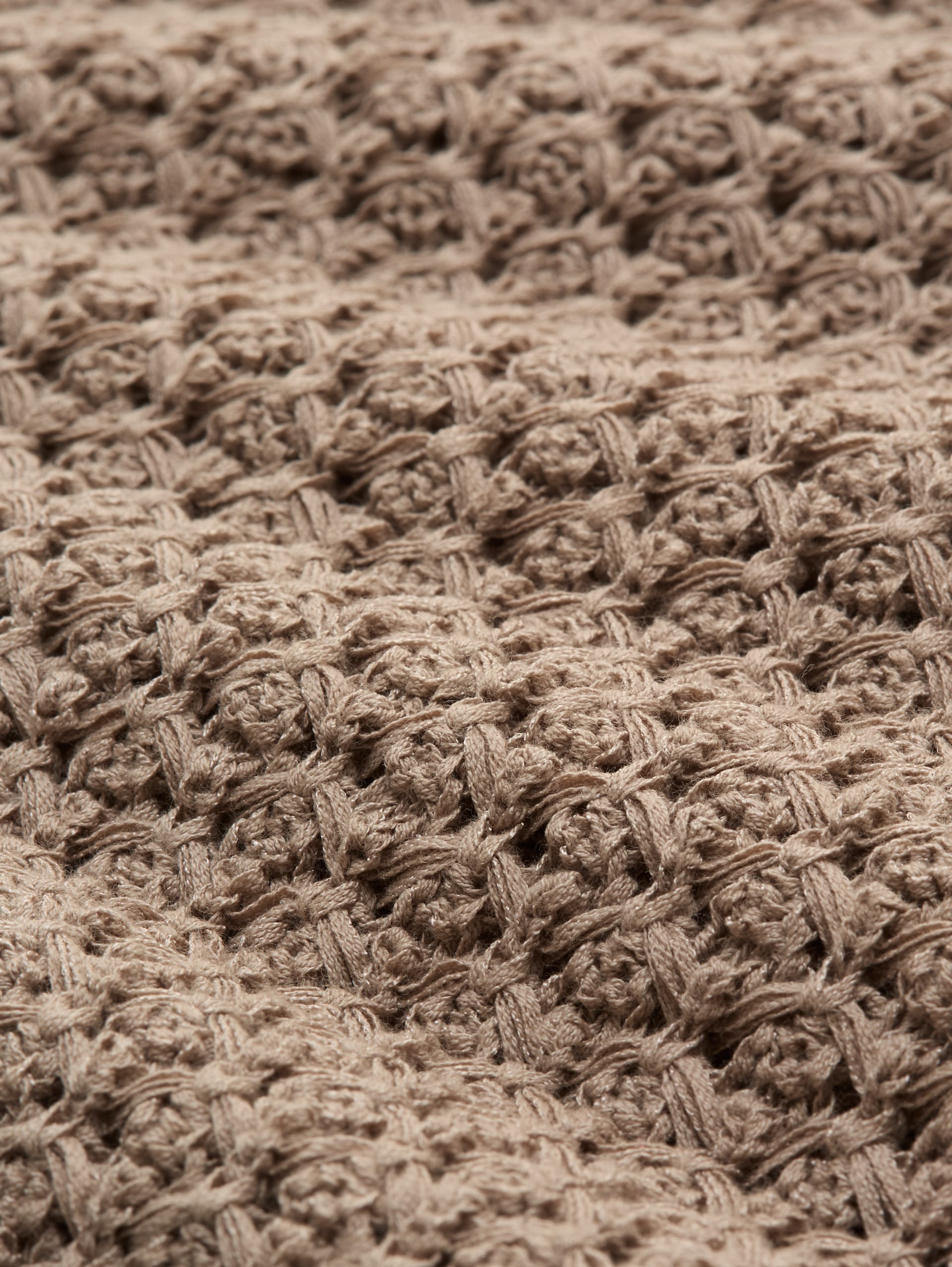 Loose Fit Strickpullover mit Lochmuster - soft taupe grey - Material-Ansicht