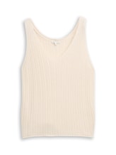 Ausgewählt, Stricktop mit V-Ausschnitt von Tom Tailor, weiß