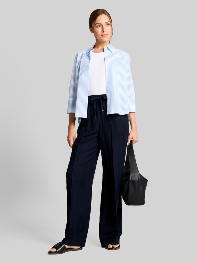 Loose fit broek met linnen door Women, sky captain blue