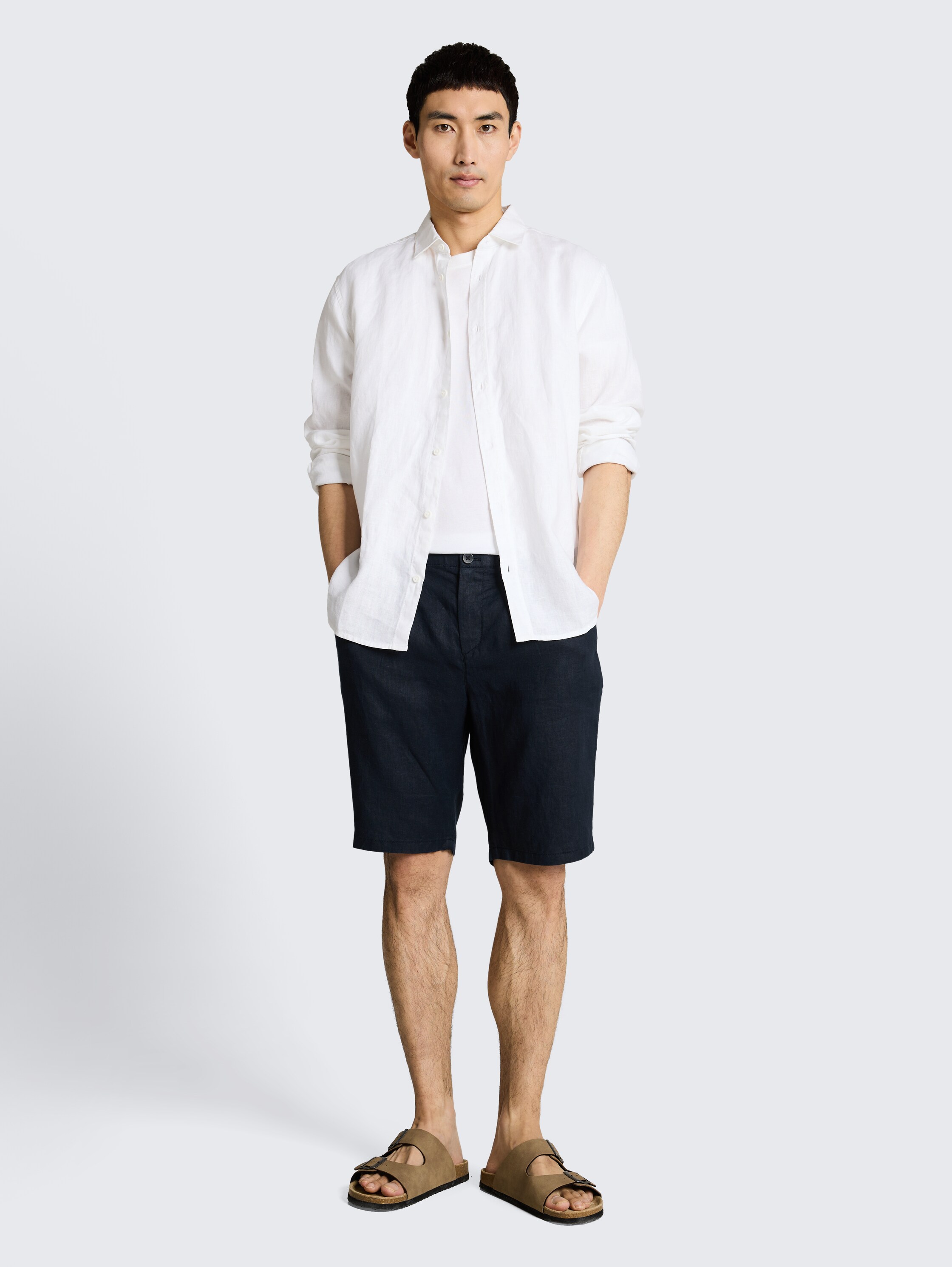 TTREGULAR chino shorts made of linen - sky_captain_blue_1 - 