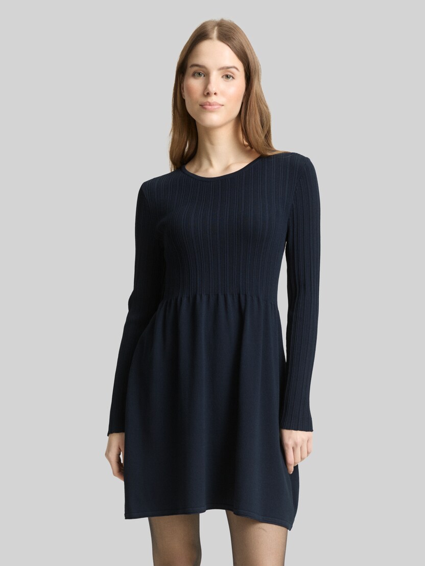 Mini dress with ribbed texture by Denim Female, sky captain blue