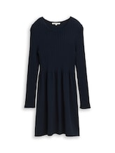 Ausgewählt, Mini-Kleid mit Rippstruktur von Tom Tailor, blau