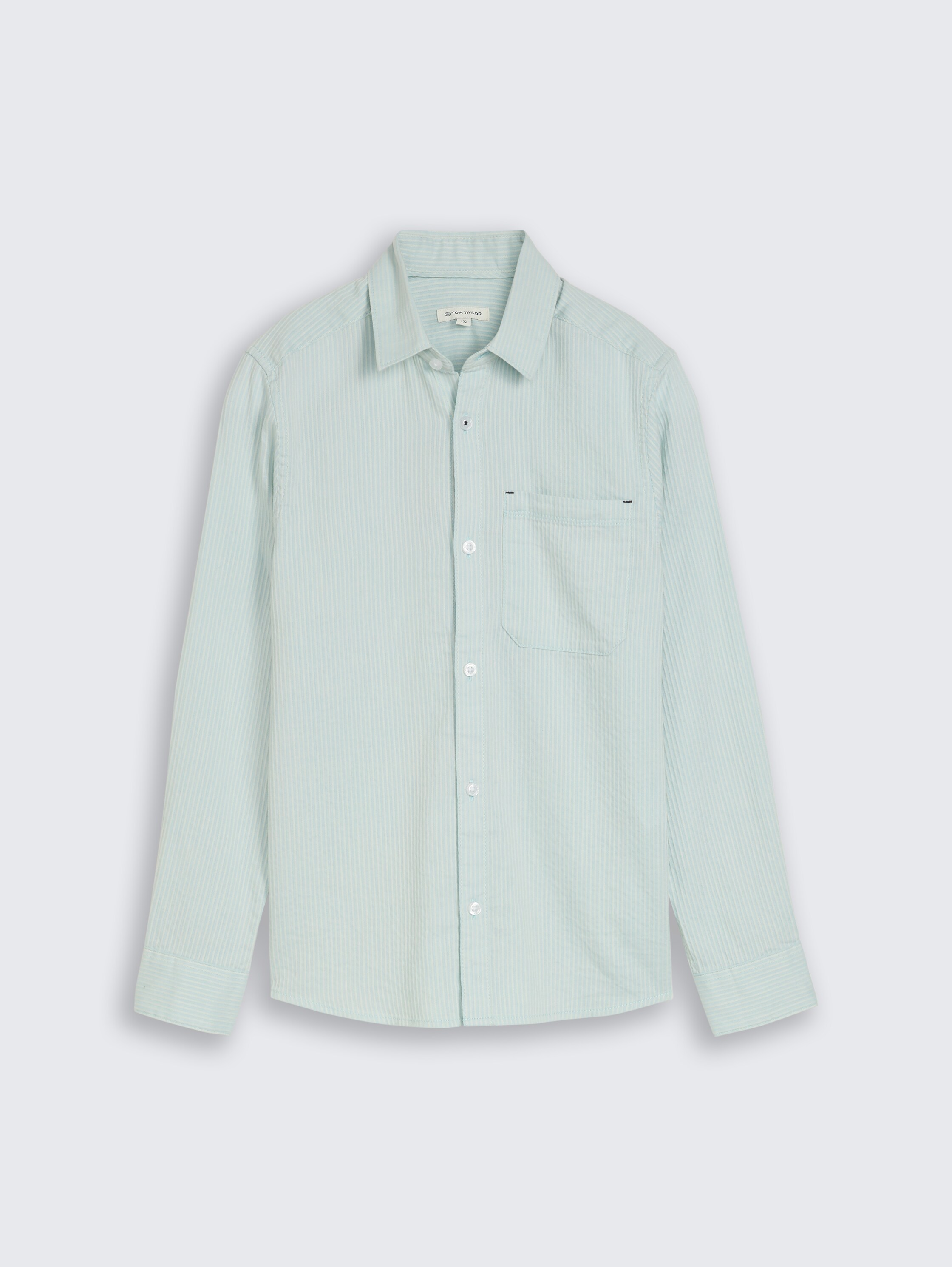 Dobby Hemd mit Streifen - light_cloud_blue_white_stripe - 