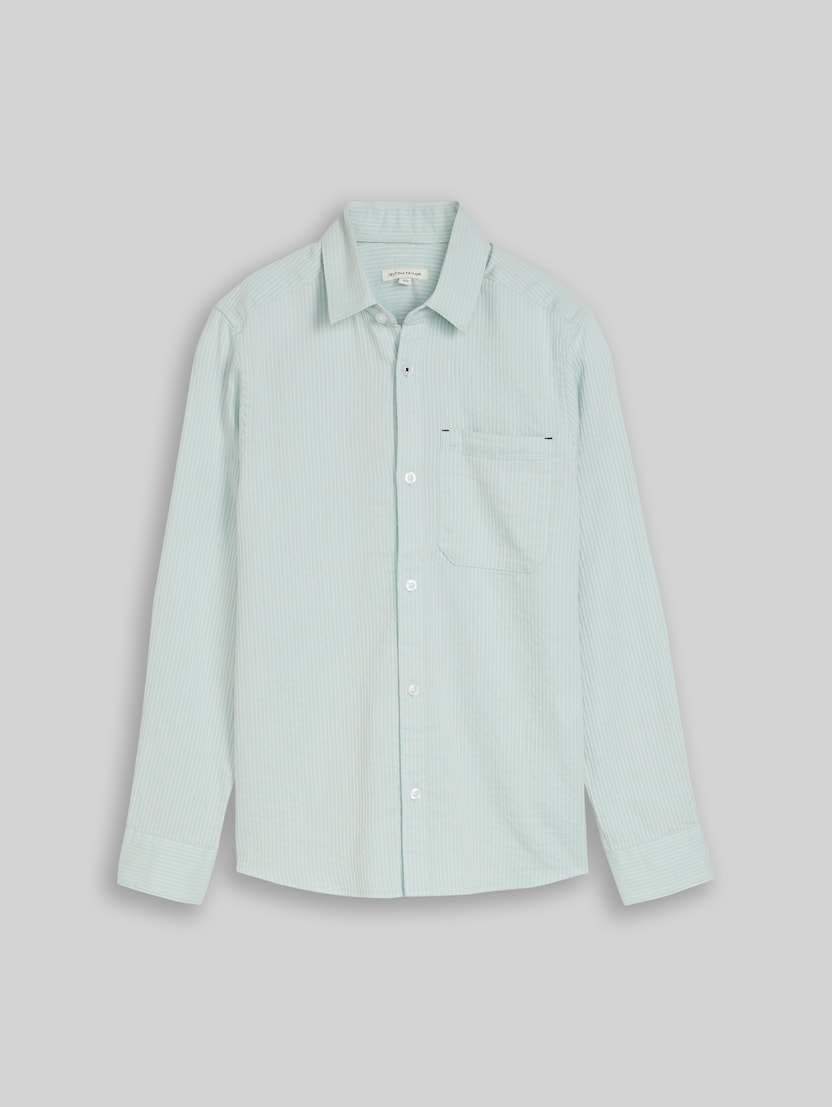 Dobby Hemd mit Streifen von Teen Boys, light cloud blue white stripe