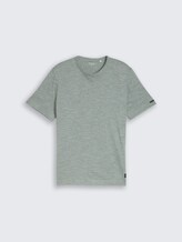 Tee shirt aspect mélangé - green navy injected - Vue de face du produit