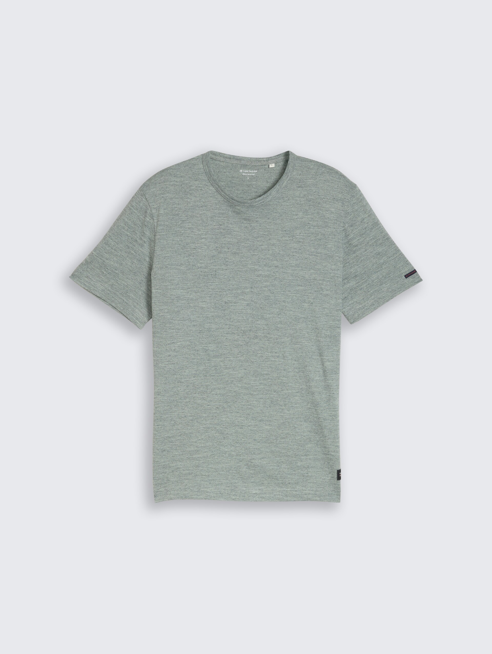 T-Shirt in Melange-Optik - green navy injected - Vorder-Produkt-Ansicht