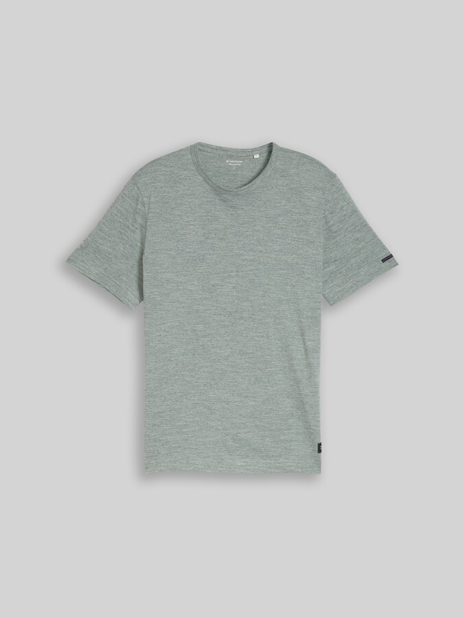 T-Shirt in Melange-Optik von Men, green navy injected