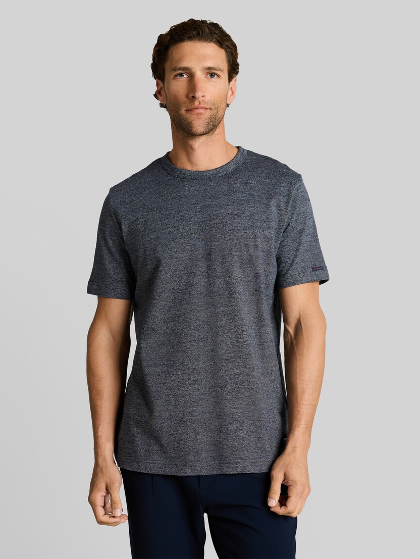 T-shirt in gemêleerde look door Men, navy gardenia white injected