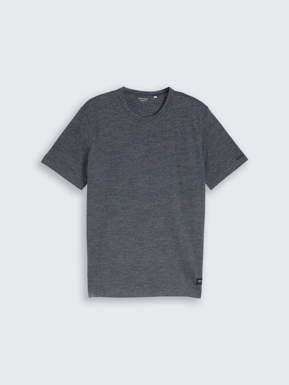 T-Shirt in Melange-Optik - navy gardenia white injected - Vorder-Produkt-Ansicht