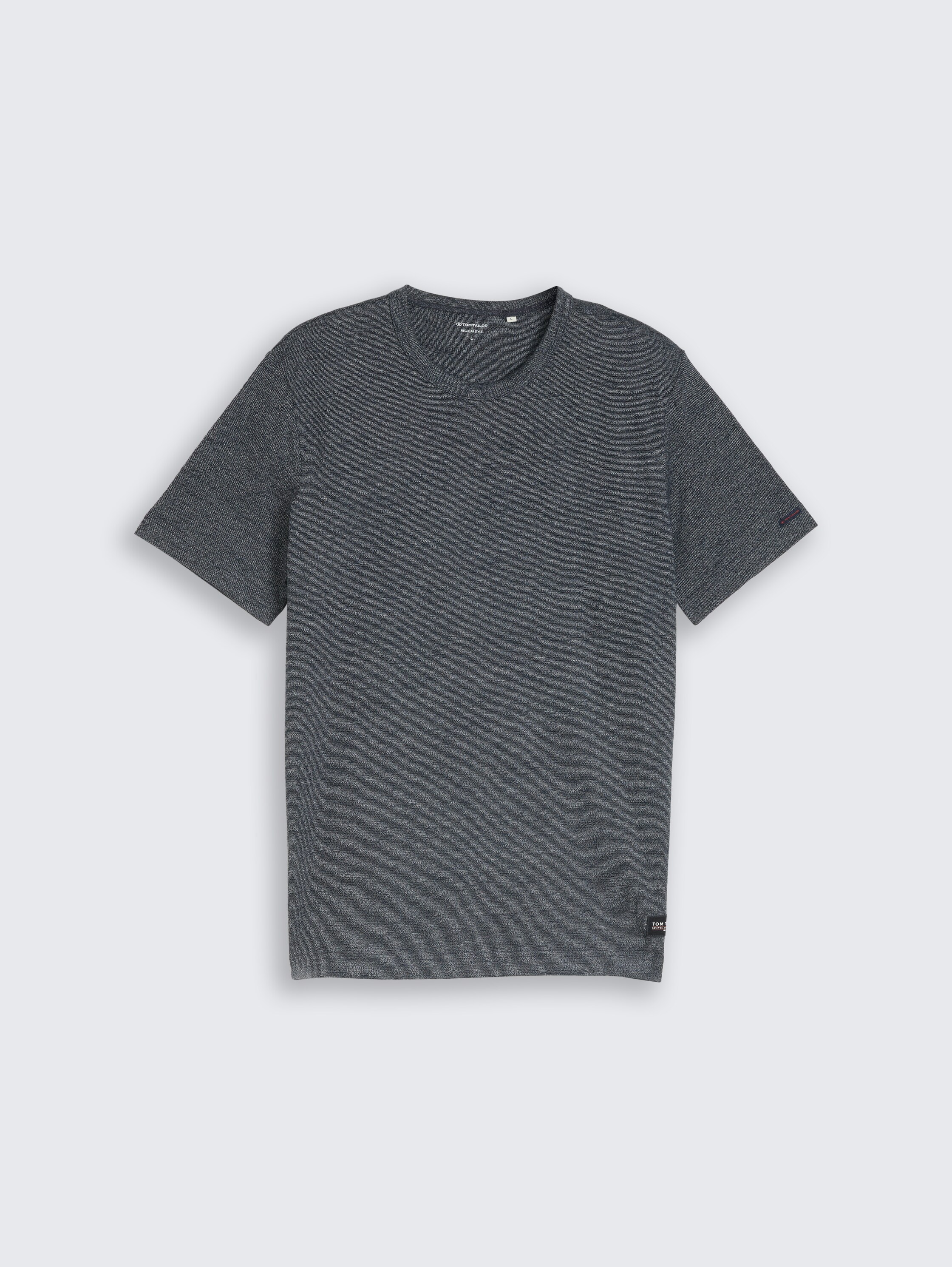 T-shirt with a marl effect - navy_gardenia_white_injected - 