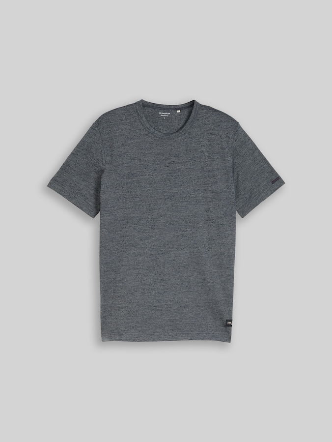 T-Shirt in Melange-Optik von Men, navy gardenia white injected