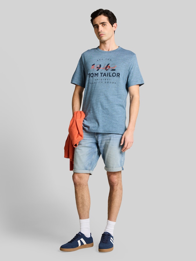 T-Shirt mit Logo-Print von Men, spring blue navy injected