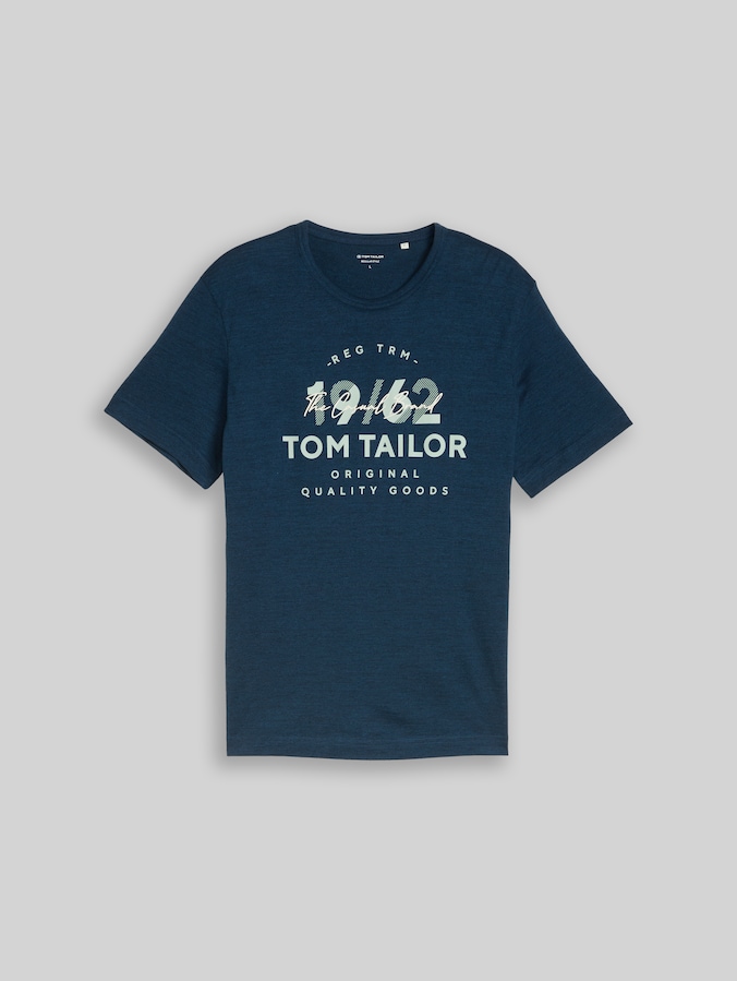 T-Shirt mit Logo-Print von Men, navy blue petrol injected