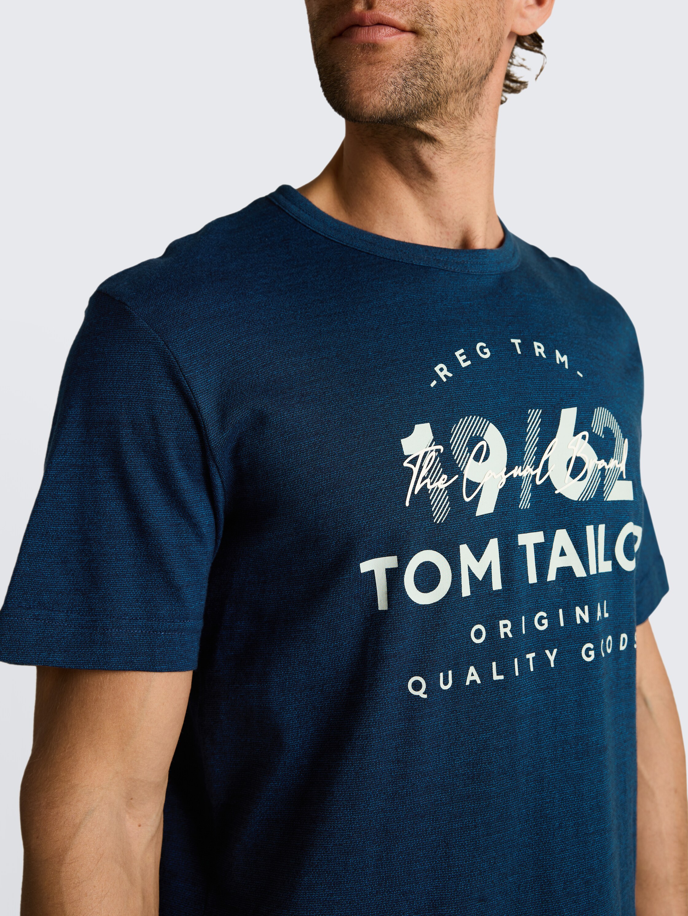 T-Shirt mit Logo-Print - navy_blue_petrol_injected - 