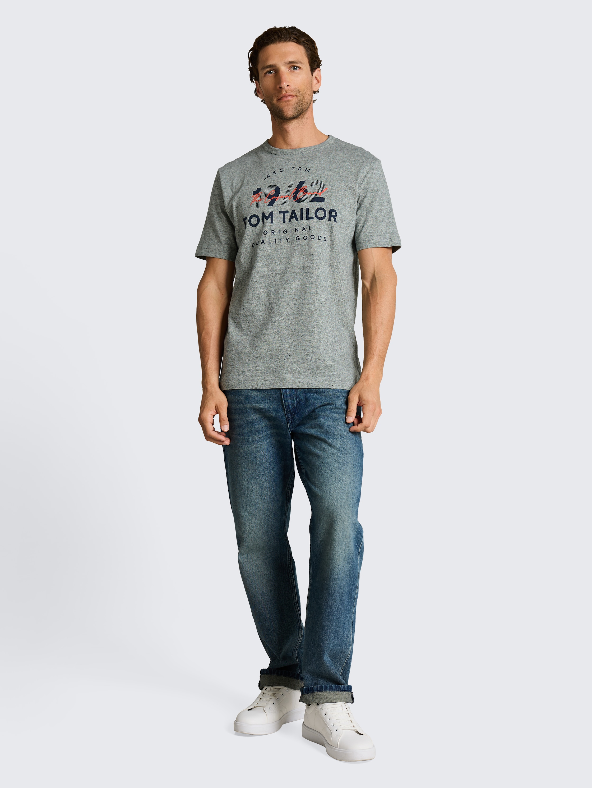 T-Shirt mit Logo-Print - green_navy_injected - 