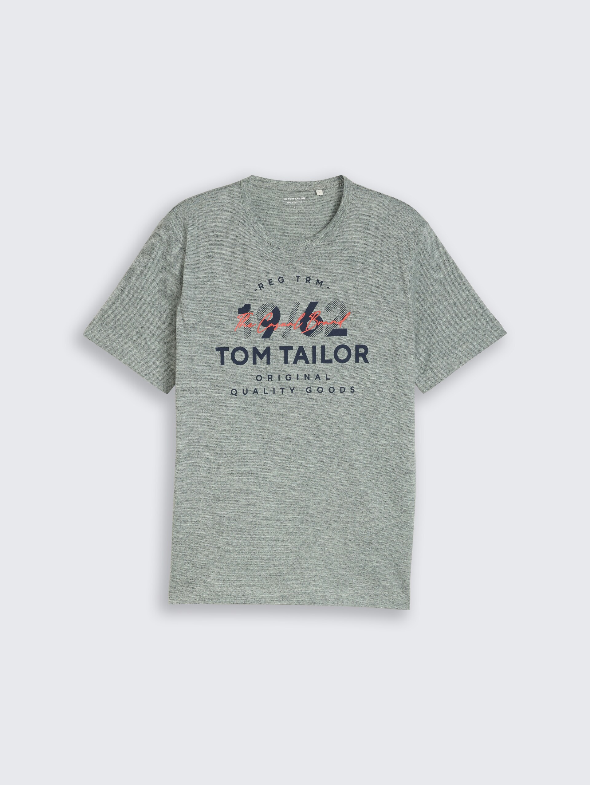 T-shirt met logoprint - green navy injected - Product vooraanzicht