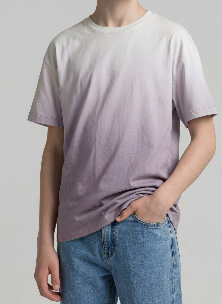 Oversized T-shirt with back print - grey faded design