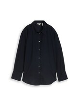 Nicht ausgewählt, Oversize Hemdbluse mit Leinenanteil von Tom Tailor, blau