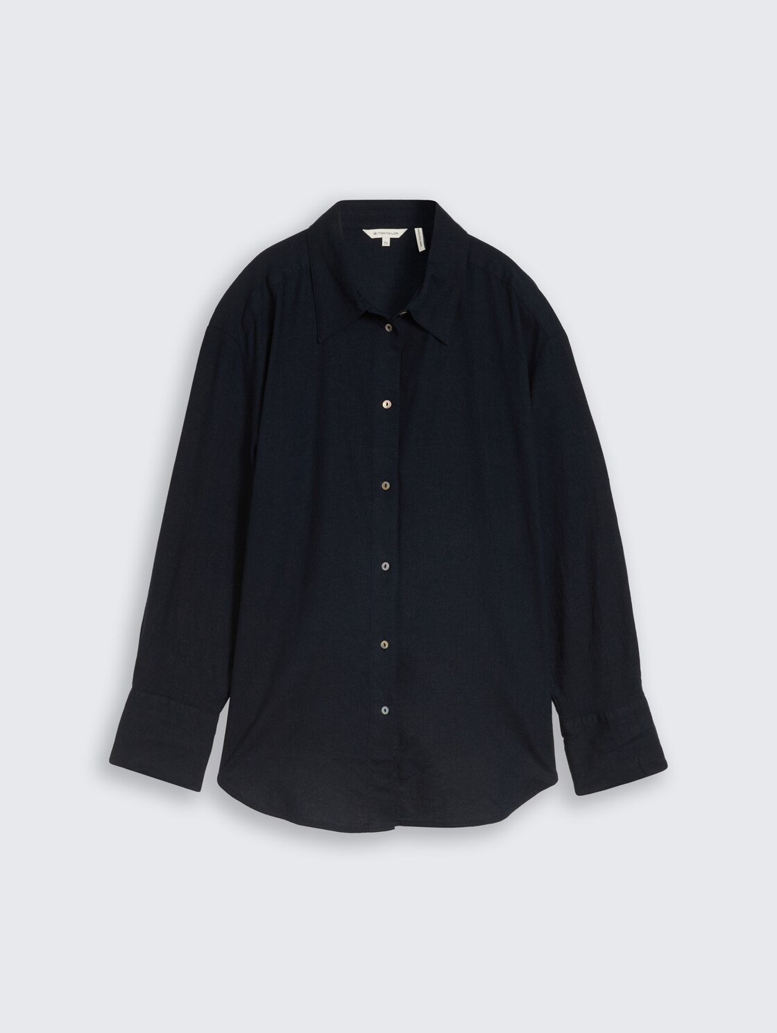 Oversize Hemdbluse mit Leinenanteil - sky captain blue - Vorder-Produkt-Ansicht