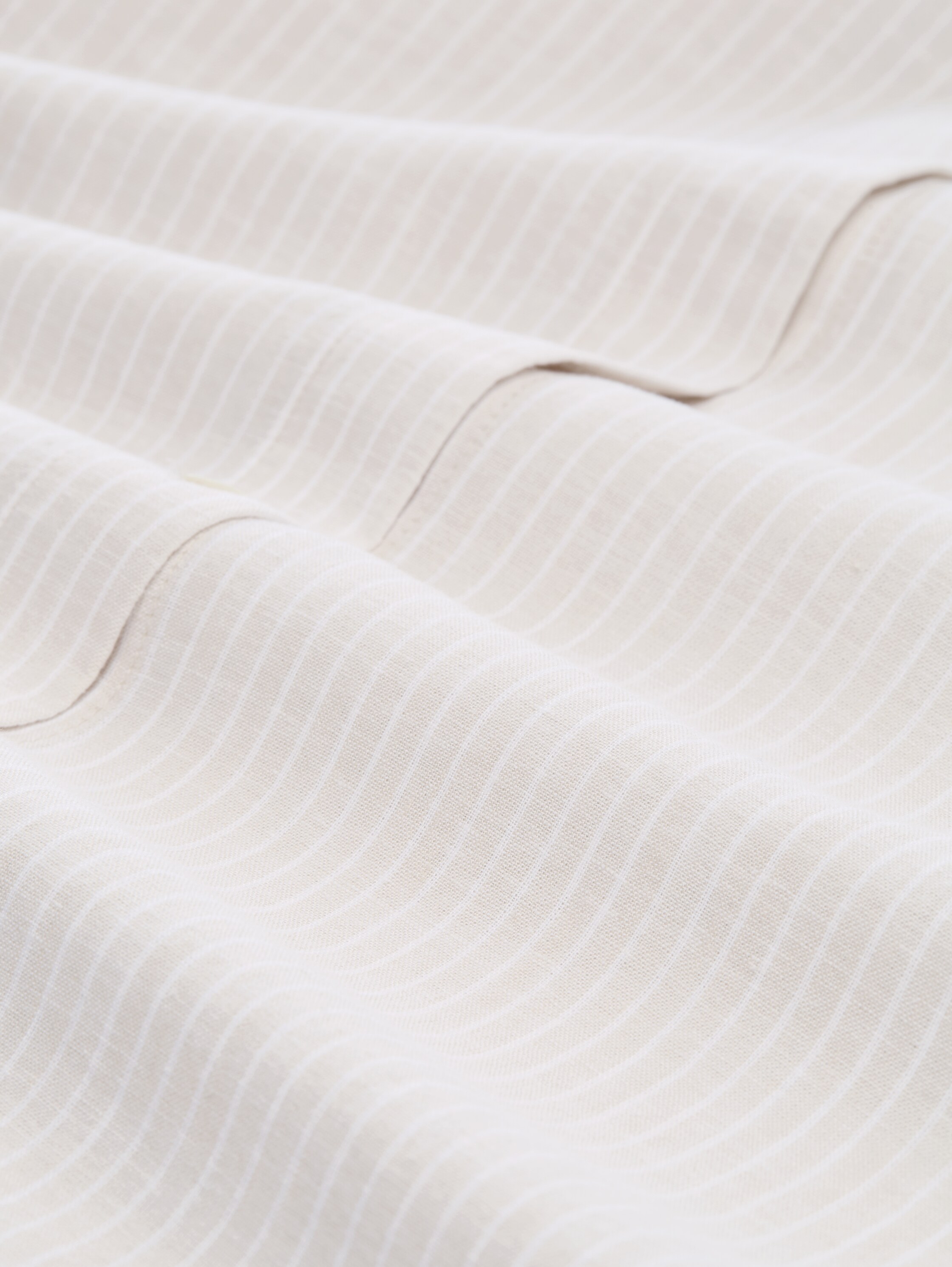 Oversized overhemdblouse met linnen - taupe_white_irregular_stripe - 