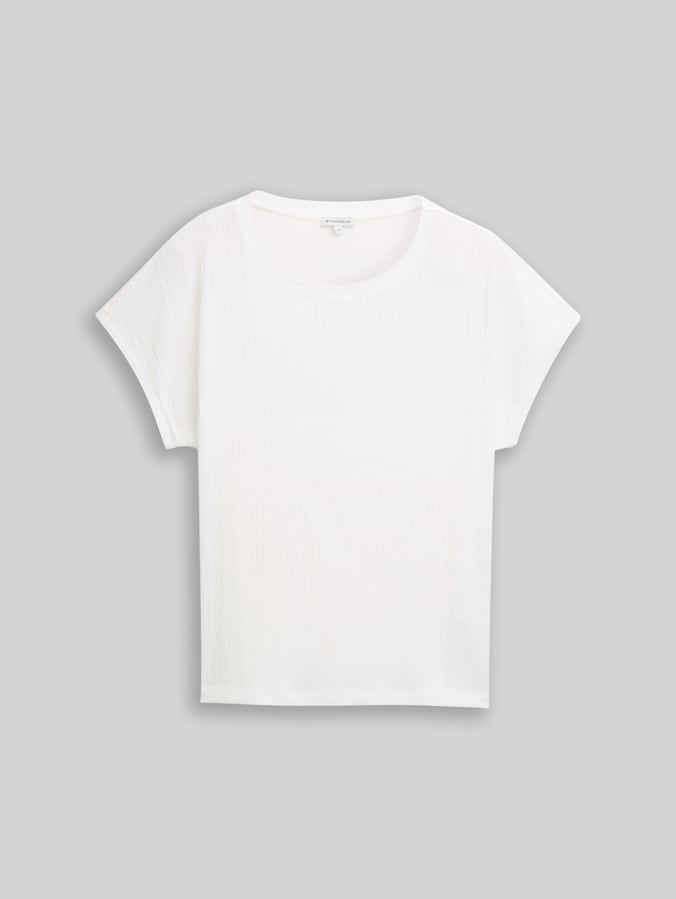T-Shirt im Material-Mix von Women, Whisper White