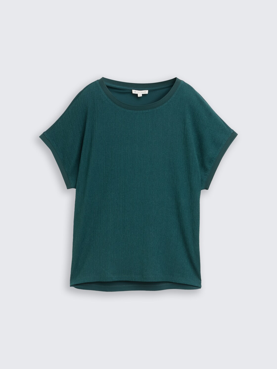 T-Shirt im Material-Mix - Deep Meadow Green - Vorder-Produkt-Ansicht