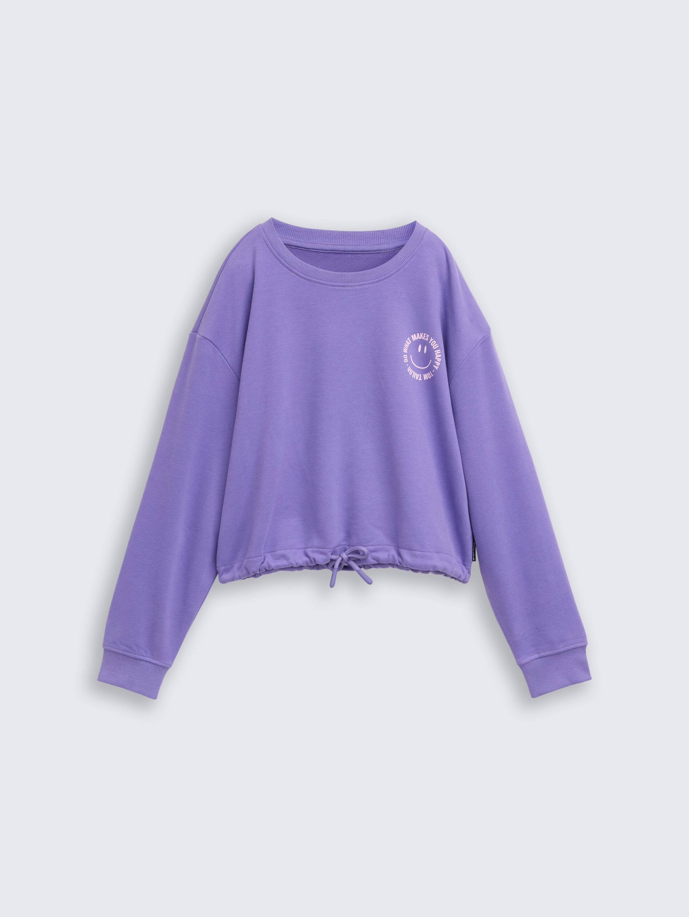 Cropped sweatshirt with print - vervain_lilac - 