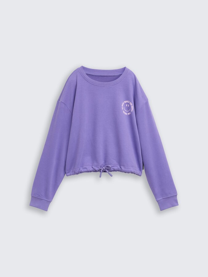 Cropped sweatshirt met print door Teen Girls, vervain lilac