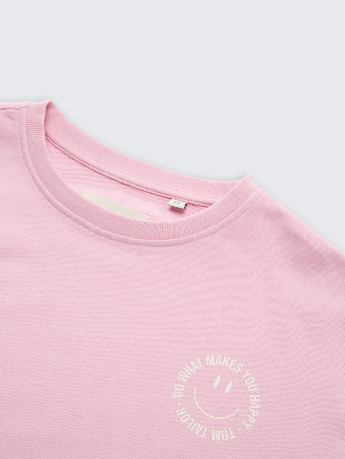 Cropped Sweatshirt mit Print - cold pink - Detail-Model-Ansicht
