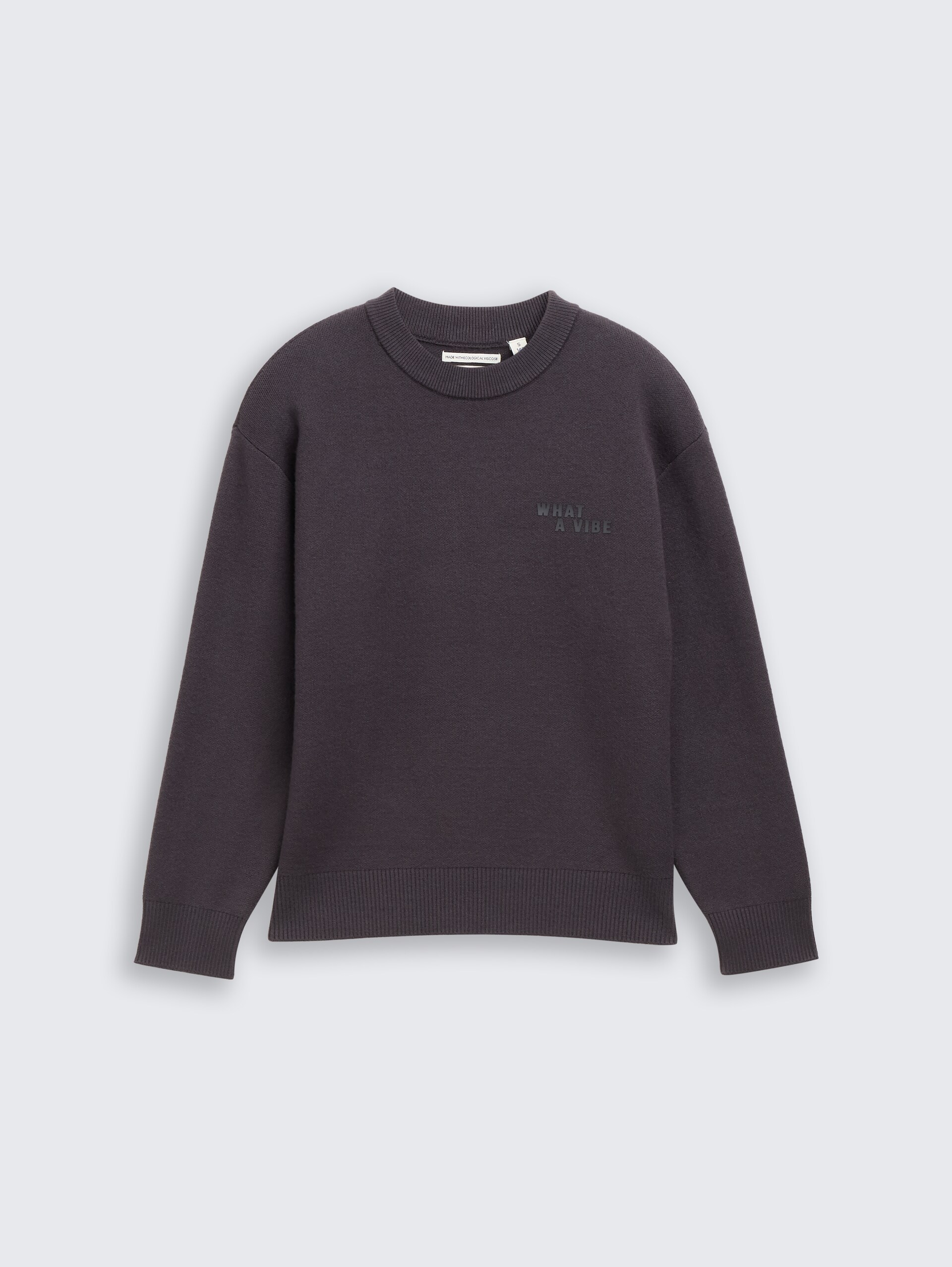 Oversize Strickpullover mit Print - coal grey