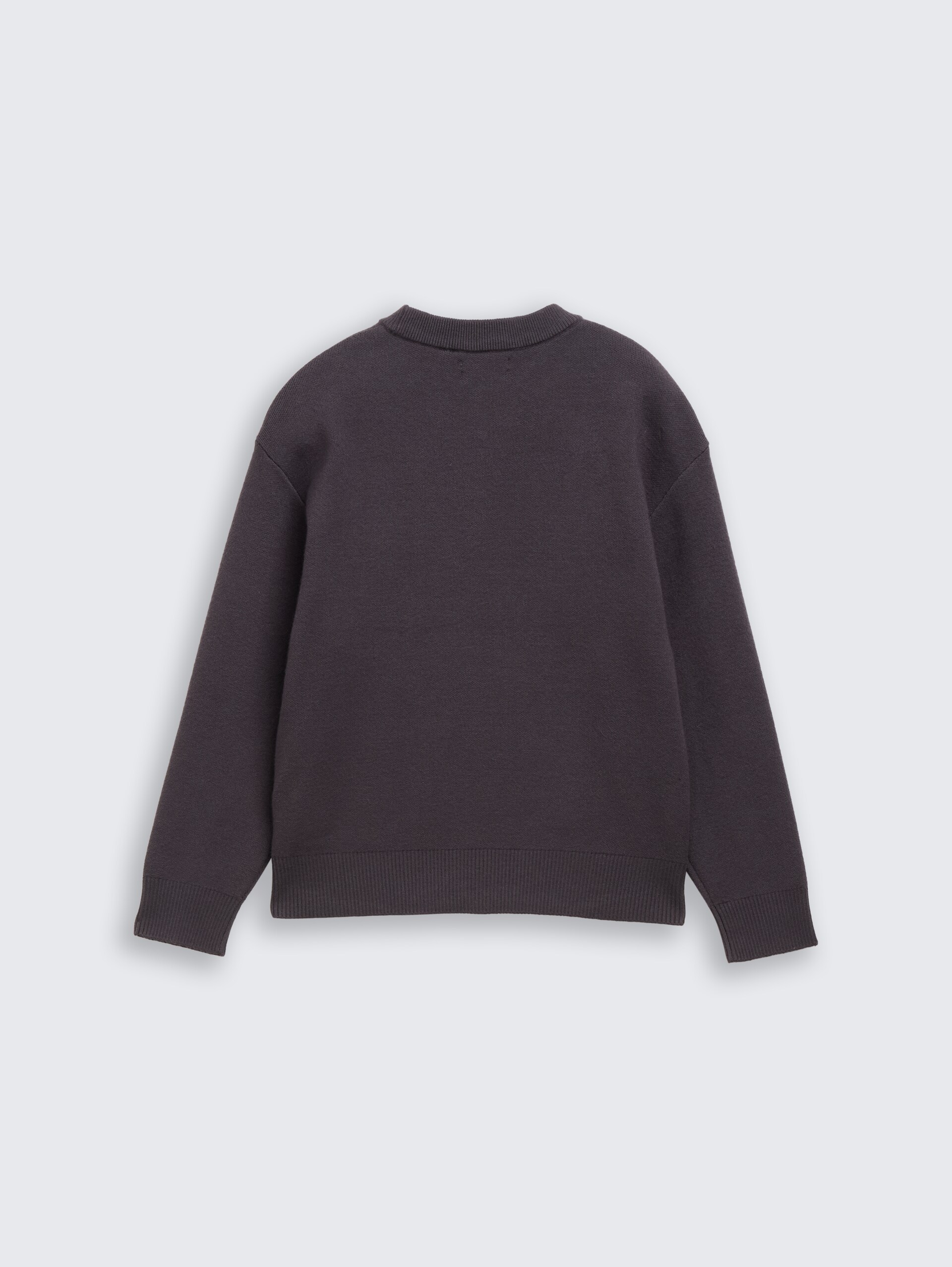 Oversize Strickpullover mit Print - coal grey