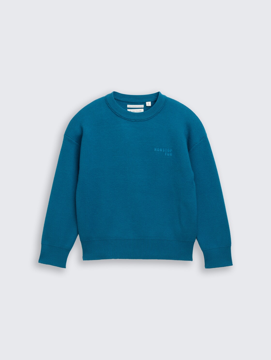 Oversize Strickpullover mit Print - Dark Tile Green