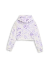 Sélectionné, Sweat à capuche court avec motif batik par Tom Tailor, violet