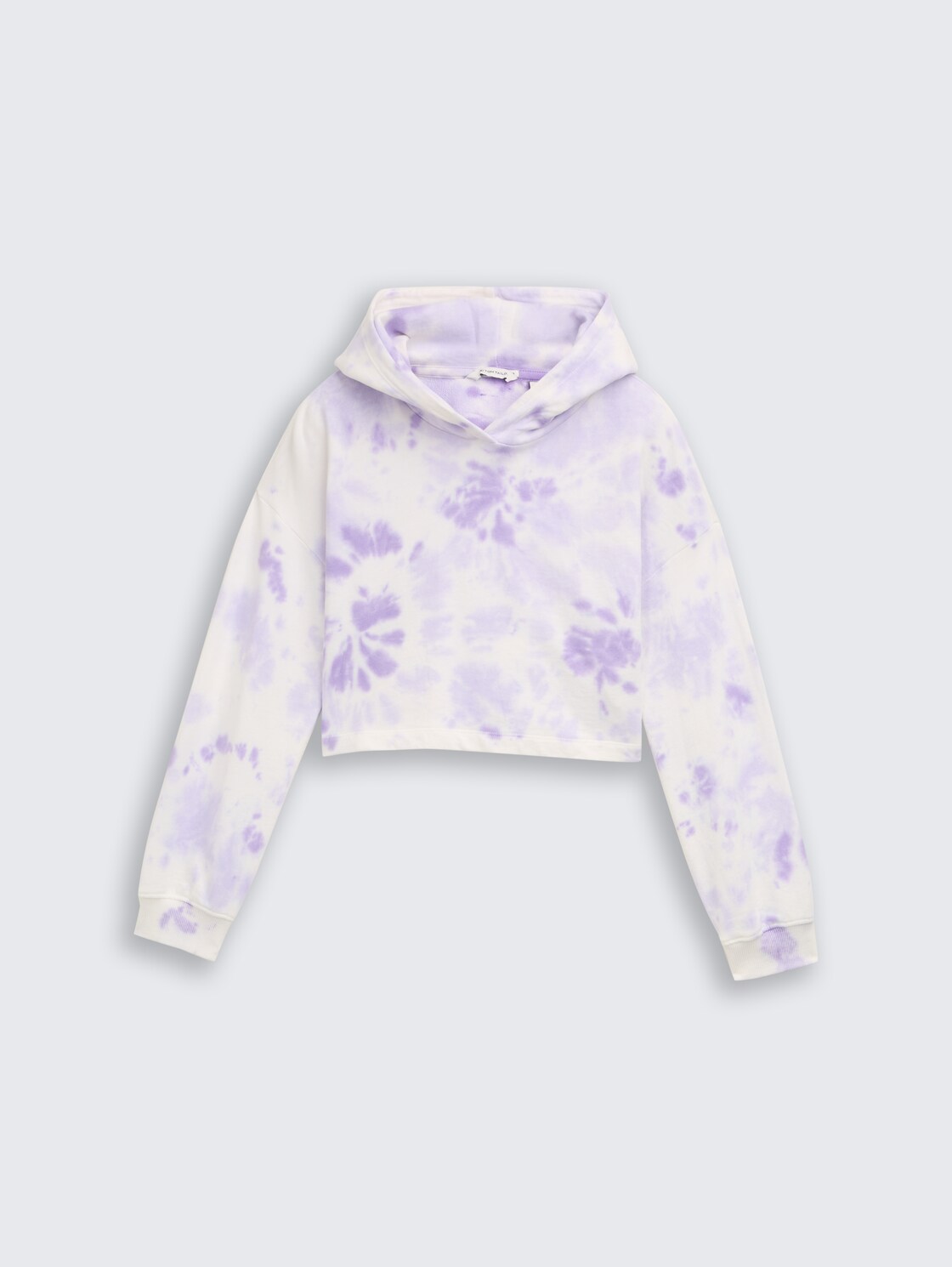 Cropped Hoodie Sweatshirt mit Batikmuster - purple batik - Vorder-Produkt-Ansicht