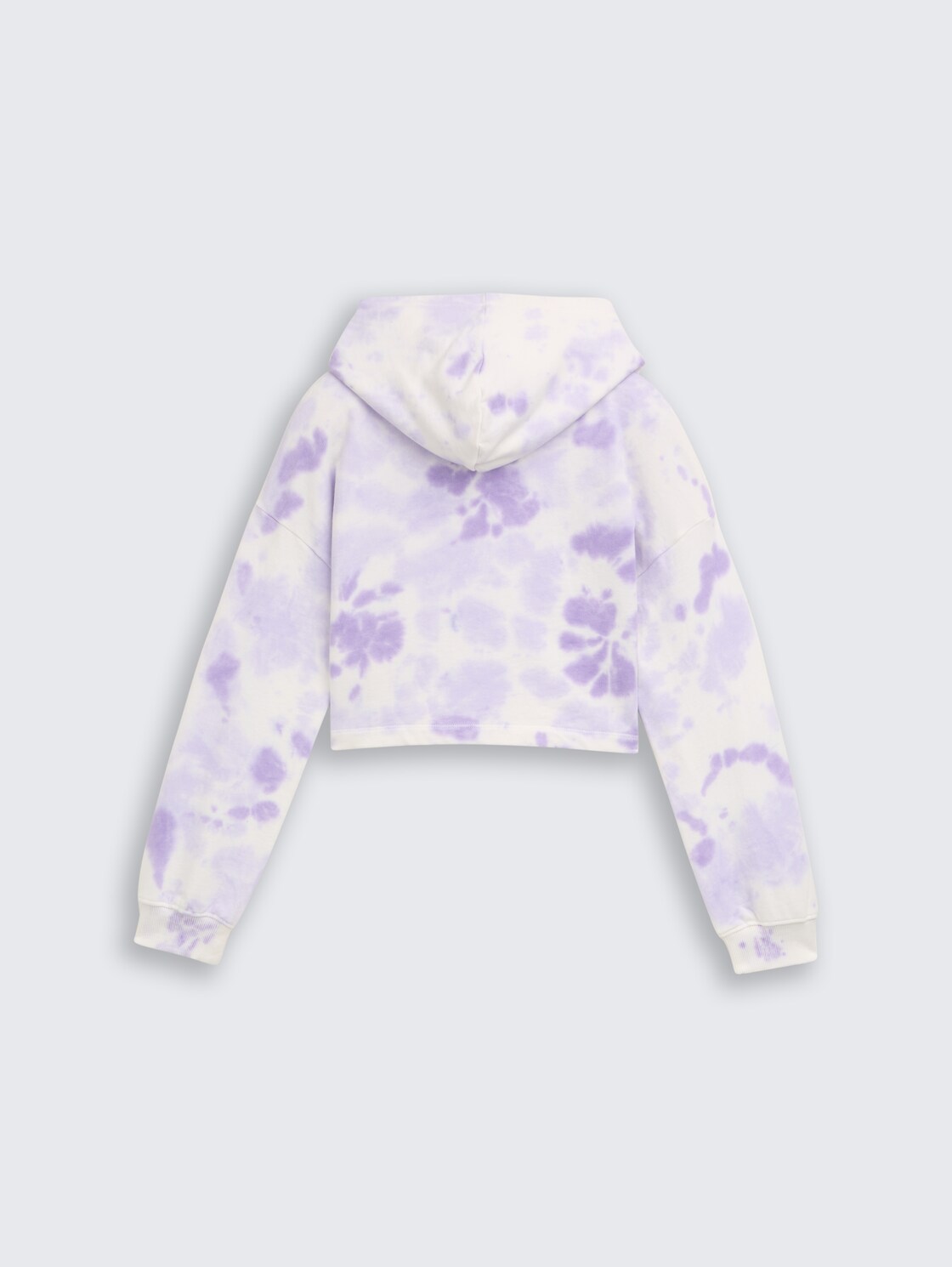 Cropped Hoodie Sweatshirt mit Batikmuster - purple batik