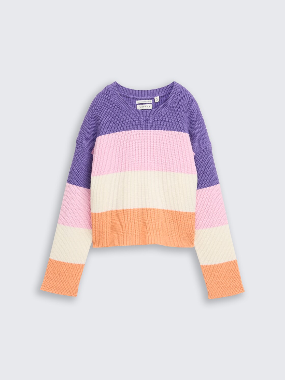 Cropped Strickpullover mit Colour Blocking - big multicolor stripe