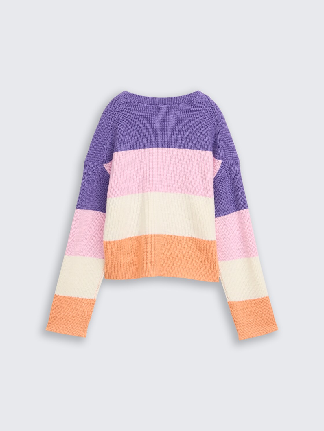 Cropped Strickpullover mit Colour Blocking - big multicolor stripe