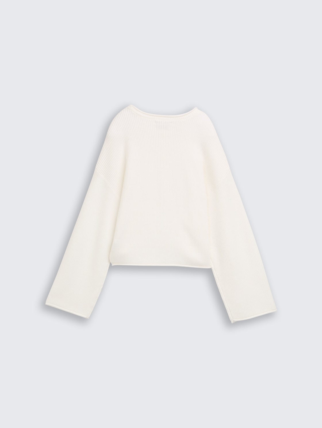 Cropped Strickpullover mit Rundhalsausschnitt - Gardenia White