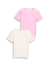 Geselecteerd, Basic T-shirt in een 2-pack door Tom Tailor, wit