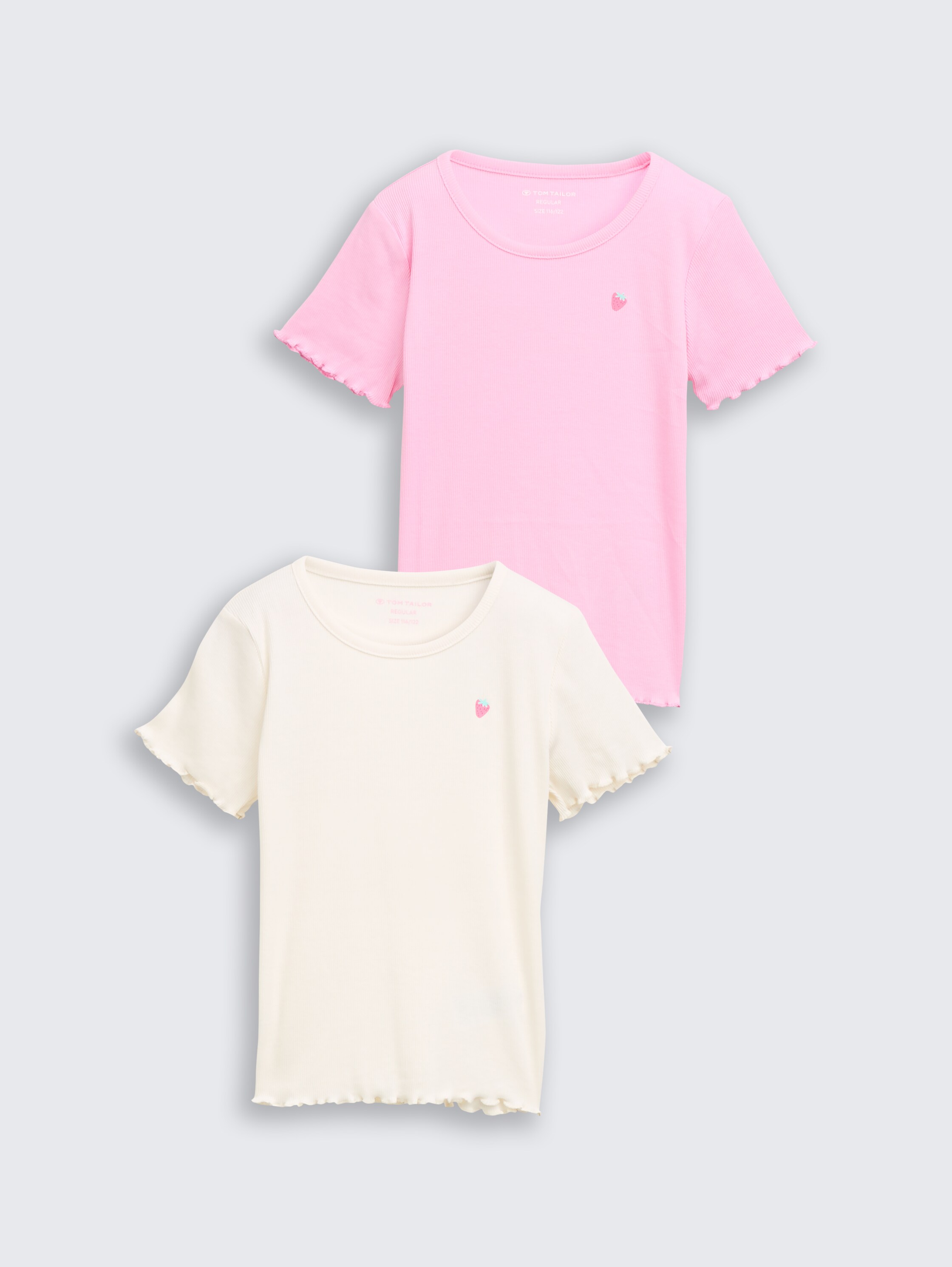 Basic T-shirt in een 2-pack - Wool White - Product vooraanzicht