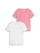 Ausgewählt, Ripp T-Shirt im 2er-Pack von Tom Tailor, weiß