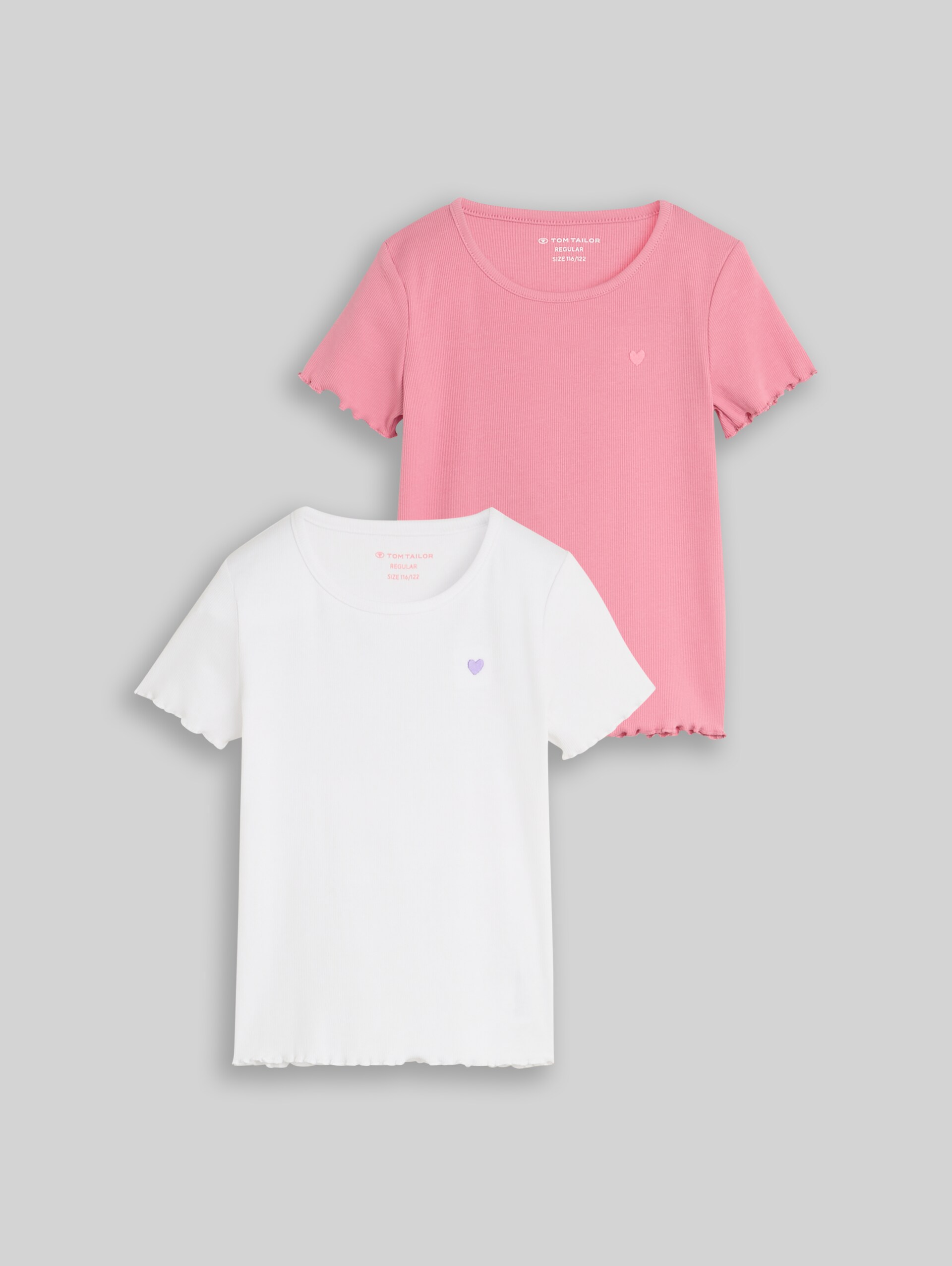 Ripp T-Shirt im 2er-Pack - White - Vorder-Produkt-Ansicht