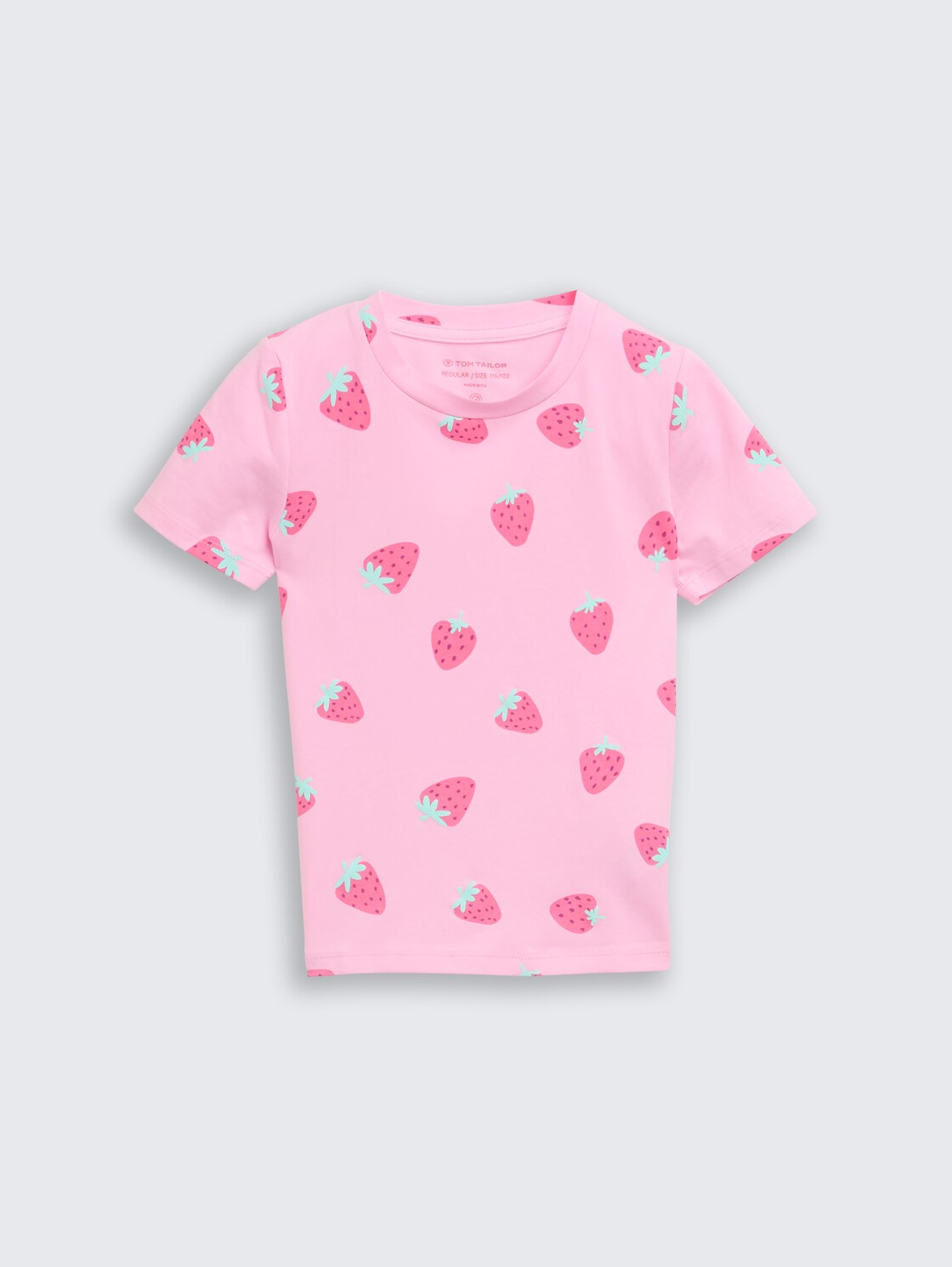 T-Shirt mit Muster - big pink strawberry print - Vorder-Produkt-Ansicht