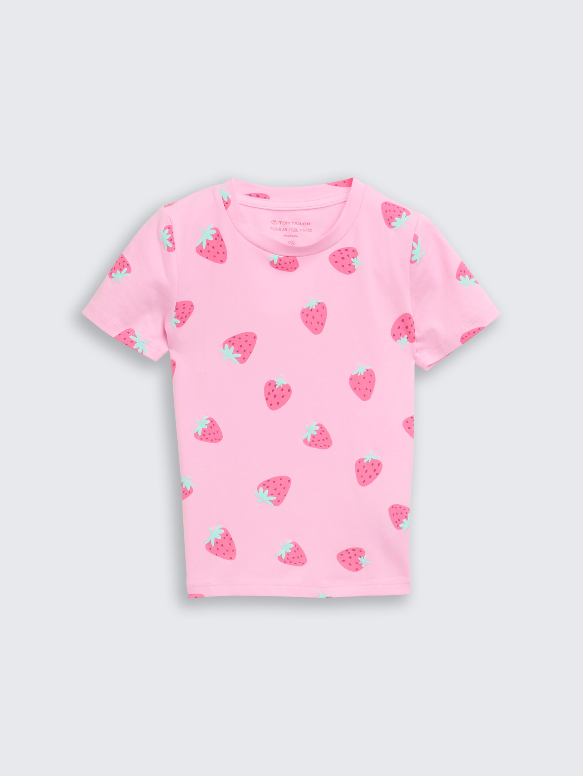 T-Shirt mit Muster - big pink strawberry print - Vorder-Produkt-Ansicht