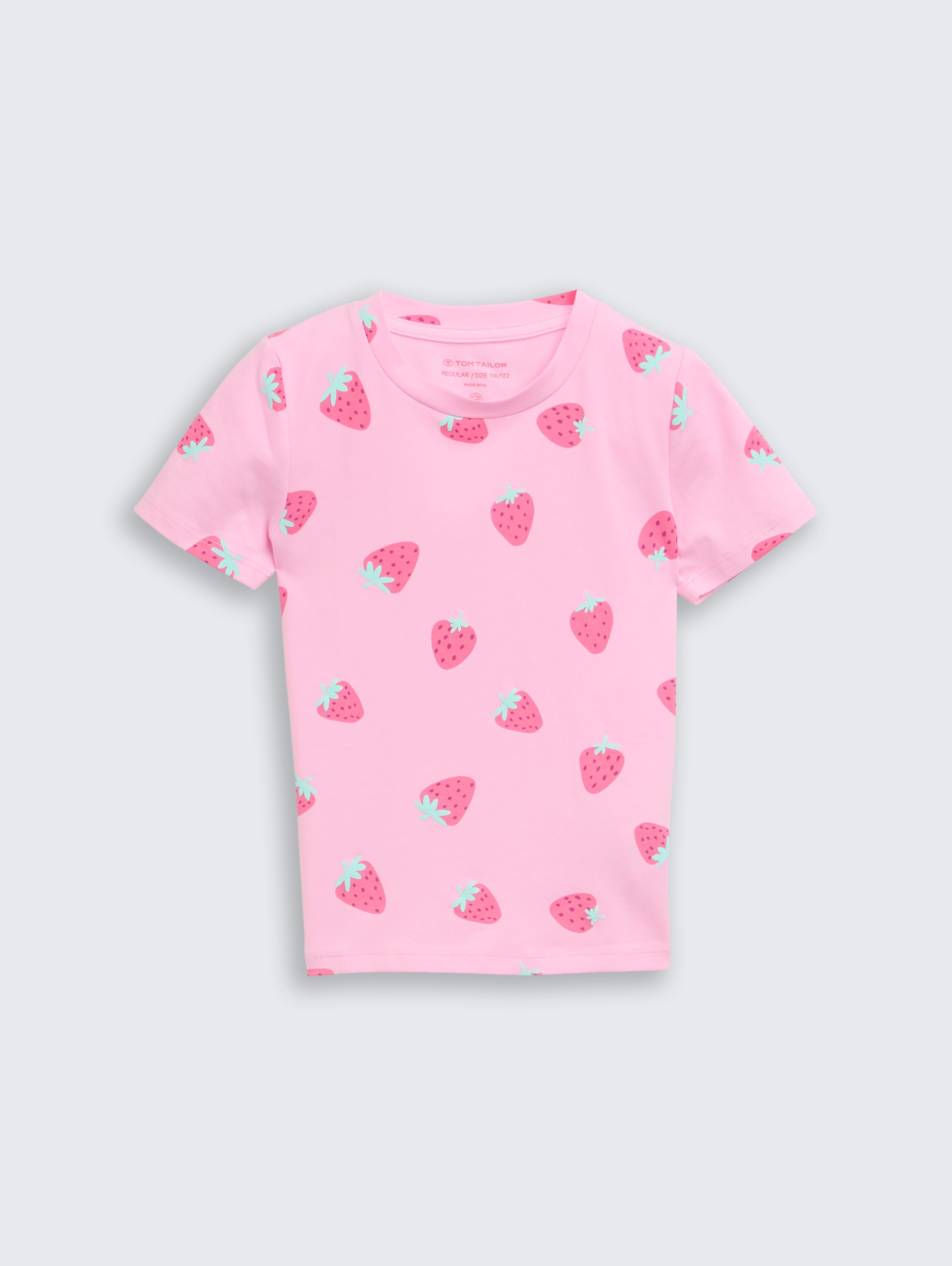 T-shirt met patroon - big pink strawberry print - Product vooraanzicht