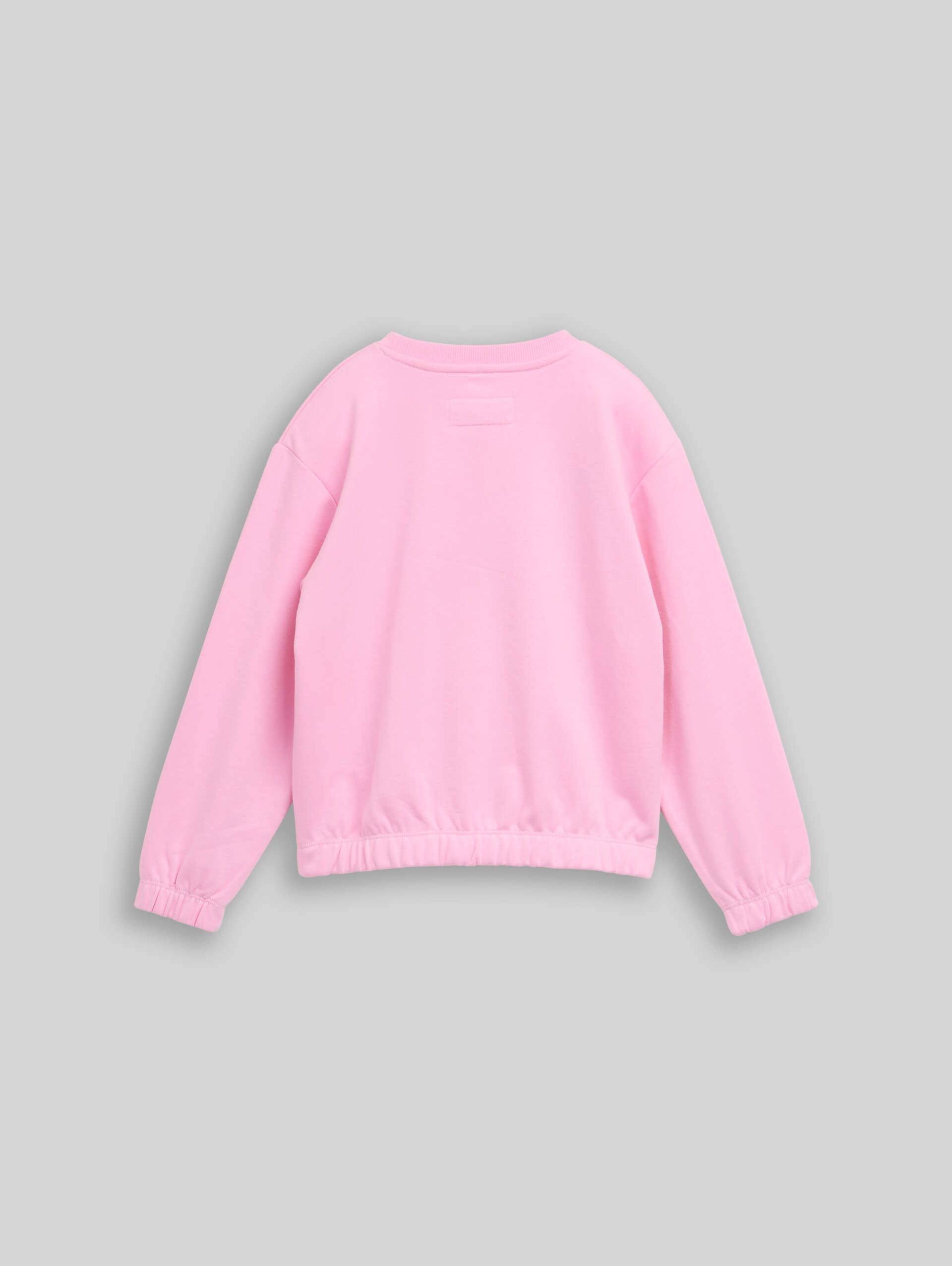 Cropped sweatshirt with embroidery - lovely pink