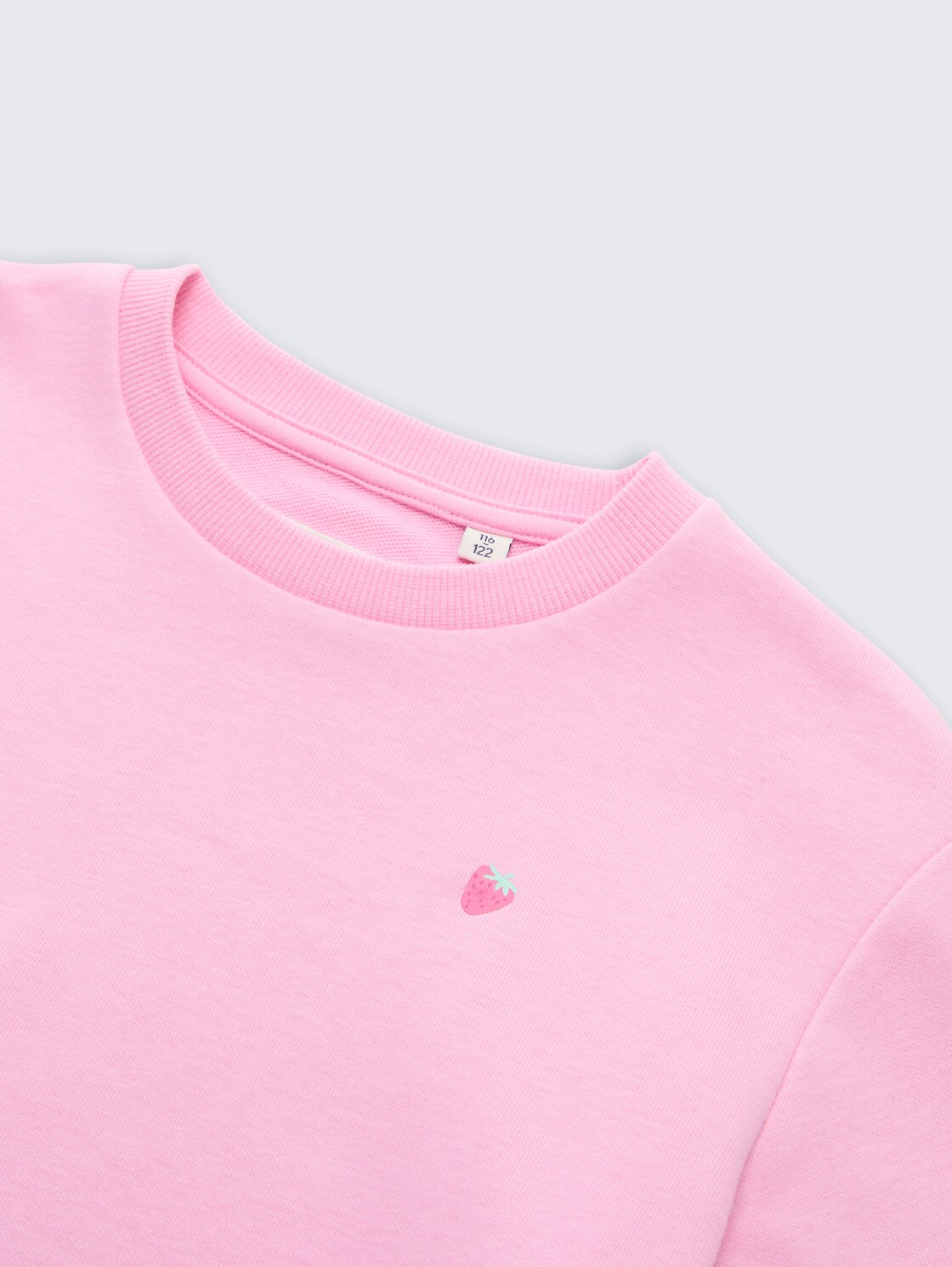Cropped Sweatshirt mit Stickerei - lovely pink - Detail-Model-Ansicht